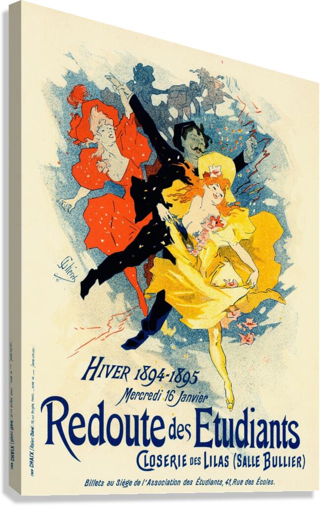 Redoute Des Étudiants 1897 Poster by Jules Chéret Canvas Print