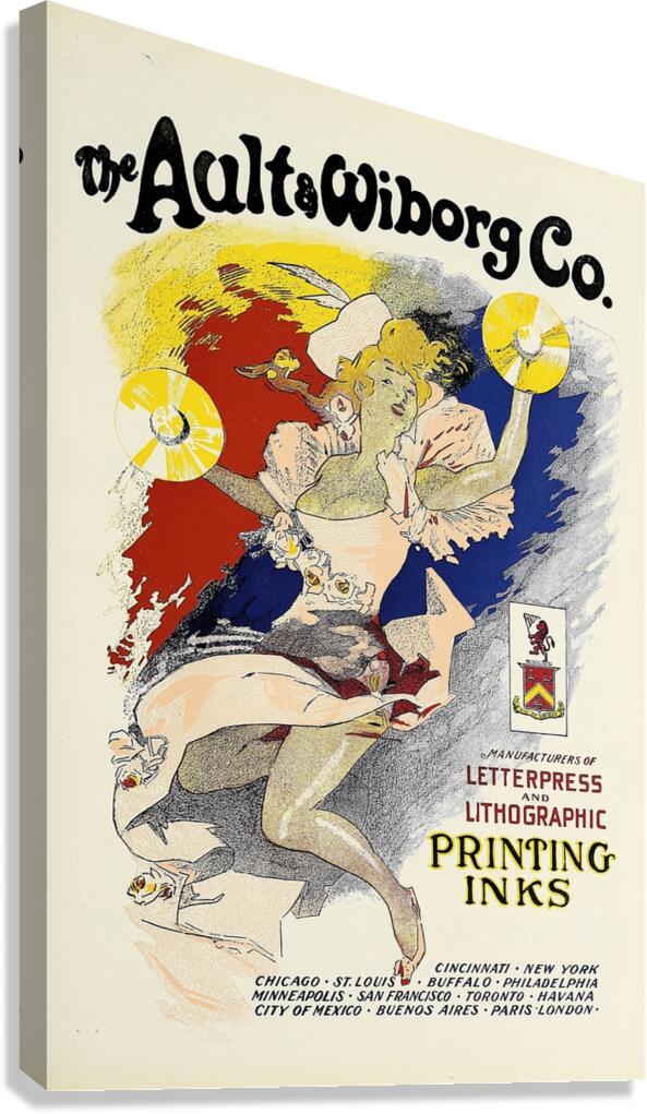Ault and Wiborg Ad. 089 1890-1913 Poster by Jules Chéret Canvas Print