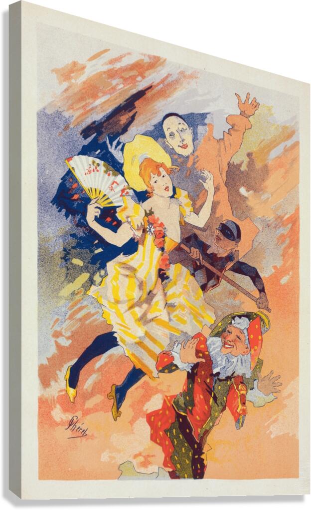 La Pantomime 1900 Illustration by Jules Chéret Canvas Print