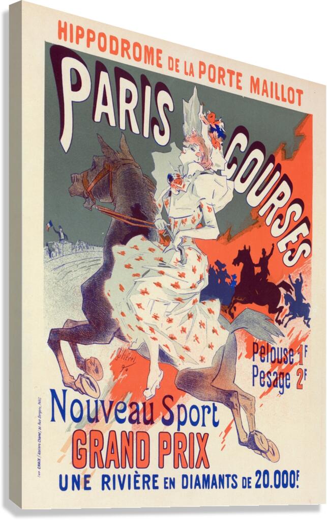 Paris-Courses 1897 Poster by Jules Chéret Canvas Print