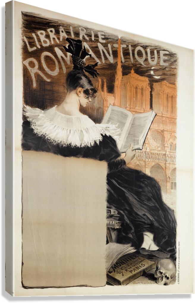 Librairie Romantique 1887 Poster by Eugène Samuel Grasset Canvas Print