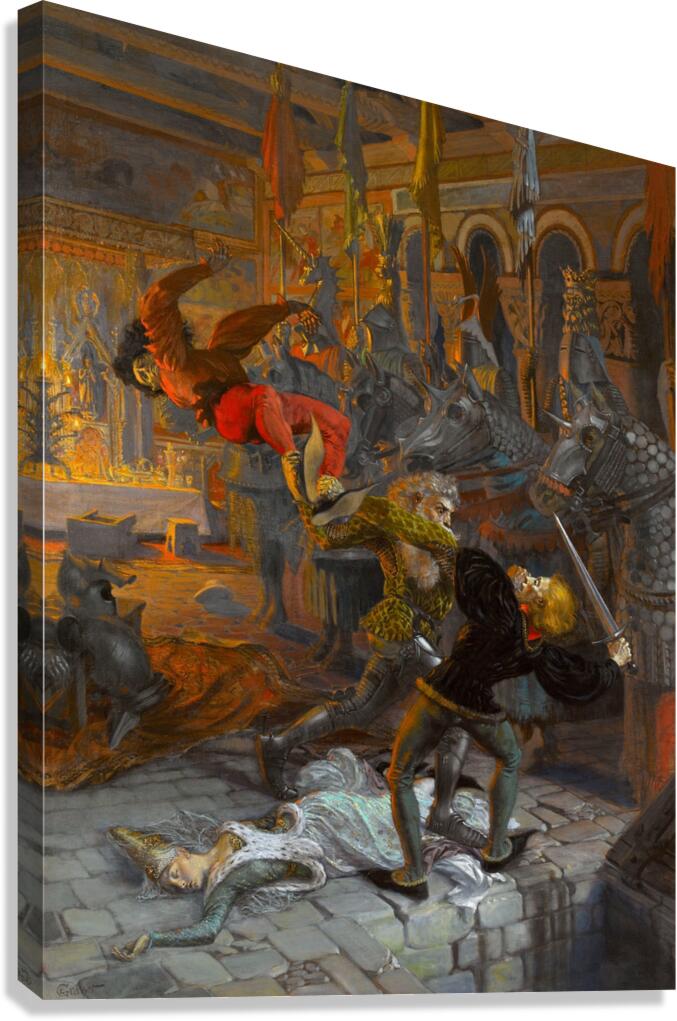 Eviradnus 1903 Illustration by Eugène Samuel Grasset Canvas Print