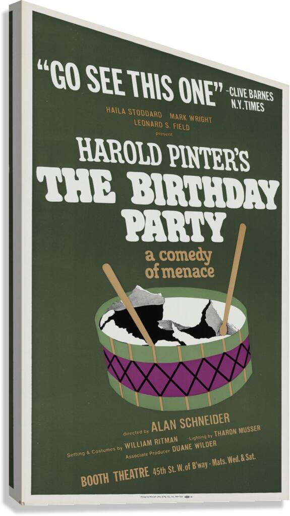 The Birthday party 1967 Artcraft Lithograph Poster 1905–1970 Canvas Print