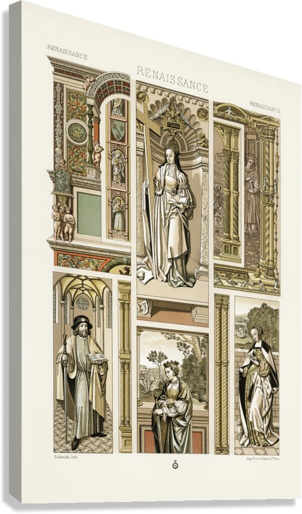 Renaissance pattern. 1888 edition Lornement Polychrome by Albert Racine 1825–1893. Canvas Print