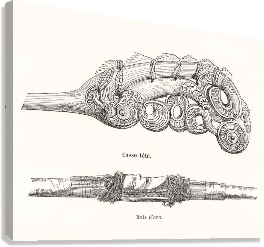 decorative motifs on weapons. 1888 edition Lornement Polychrome by Albert Racine 1825–1893. Canvas Print
