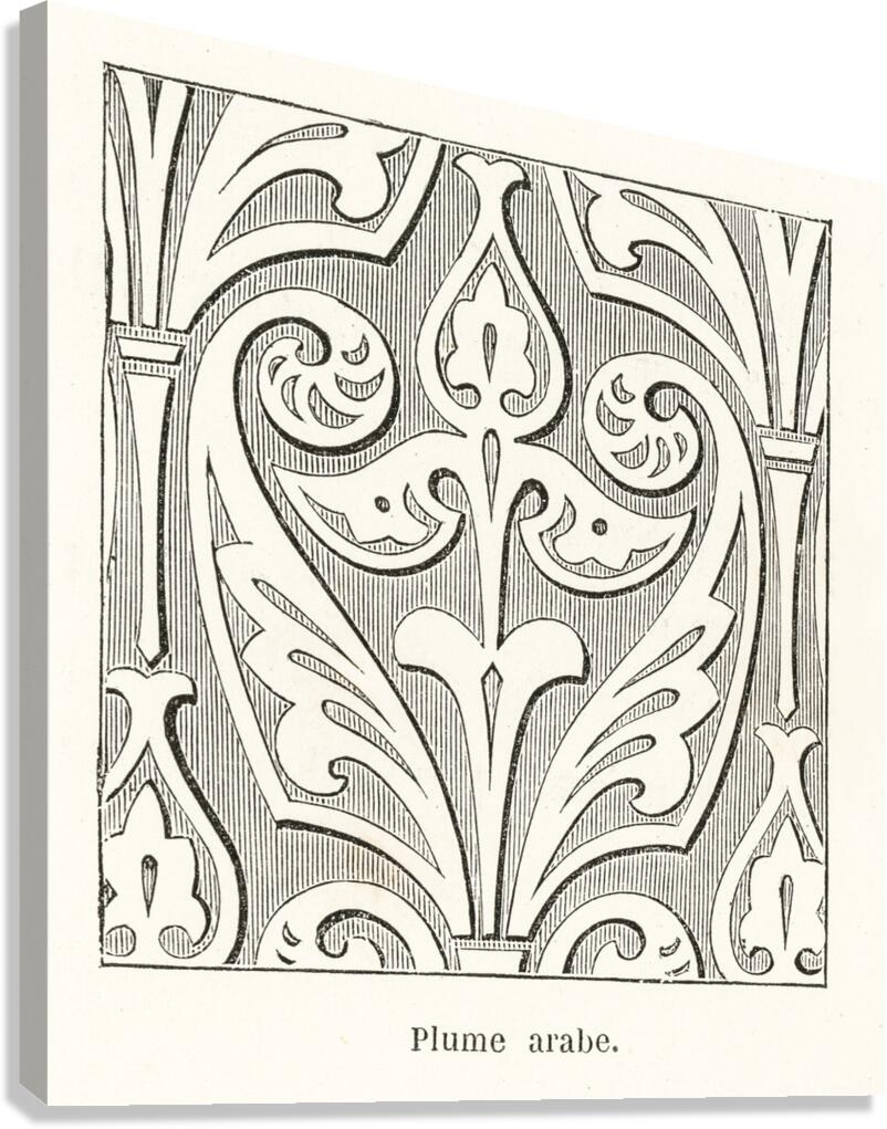 Arabic feather design. 1888 edition Lornement Polychrome by Albert Racine 1825–1893. Canvas Print