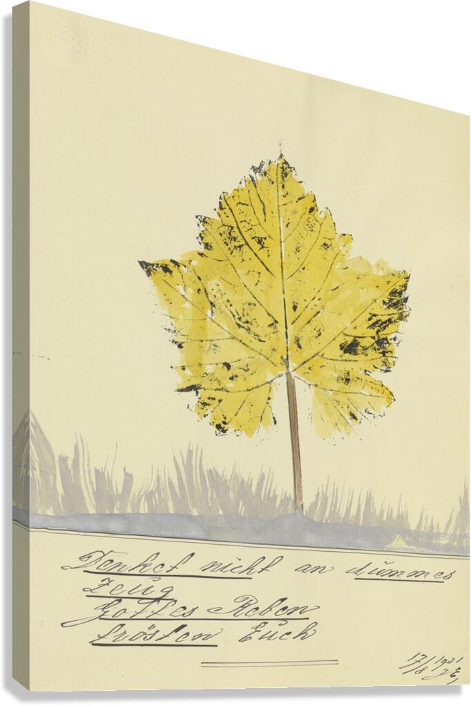 ‘Denket nicht an dummes Zeug …’ 1931  My Pictures Become Wilder and Wilder By John Elsas Canvas Print