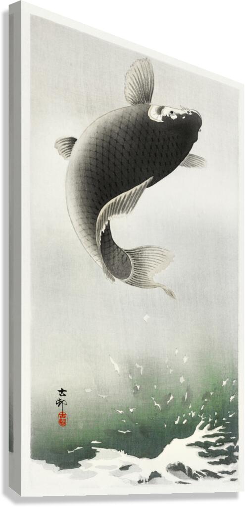 Leaping carp 1900 - 1930 by Ohara Koson 1877-1945. Canvas Print