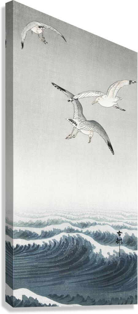 Three seagulls 1900 - 1936 by Ohara Koson 1877-1945. Canvas Print