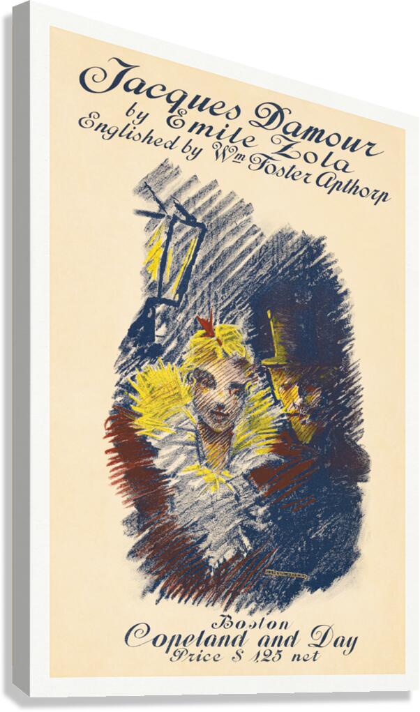 Jacques Damour 1896 poster of a man and a woman by Ethel Reed.  Canvas Print