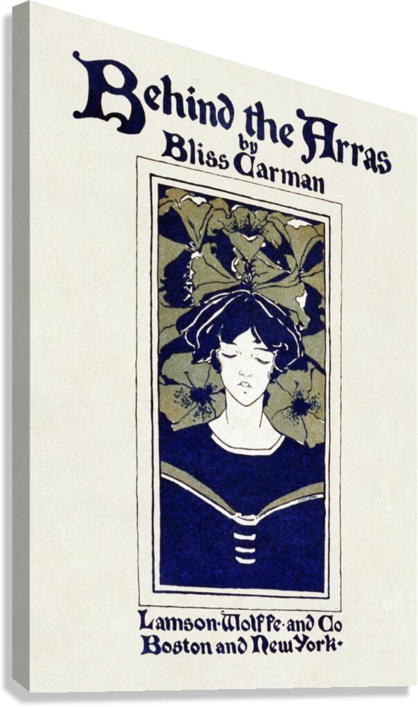 Behind the Arras 1895 vintage poster of a woman by Ethel Reed.  Canvas Print