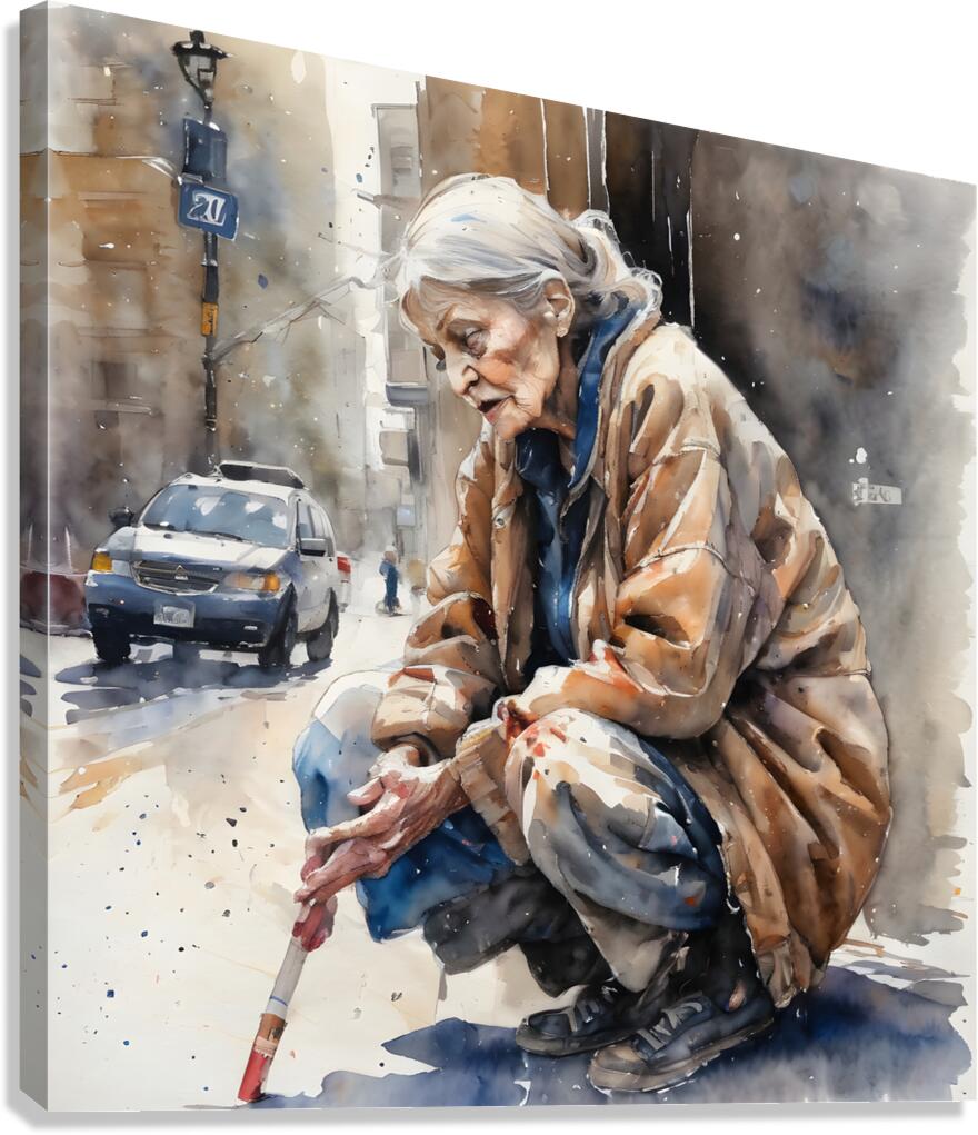 Watercolor  “Deliver Me“  By Bruce Lazarus Canvas Print