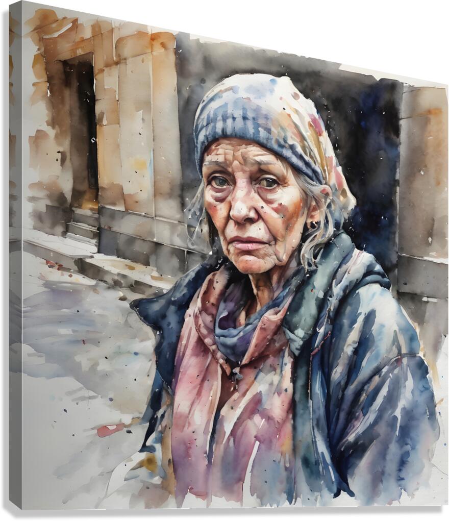 Watercolor “Im Truly Tired”  By Bruce Lazarus Canvas Print