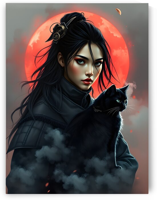 Ronin Woman and Her Cat By ISHISH by IStockHistory com