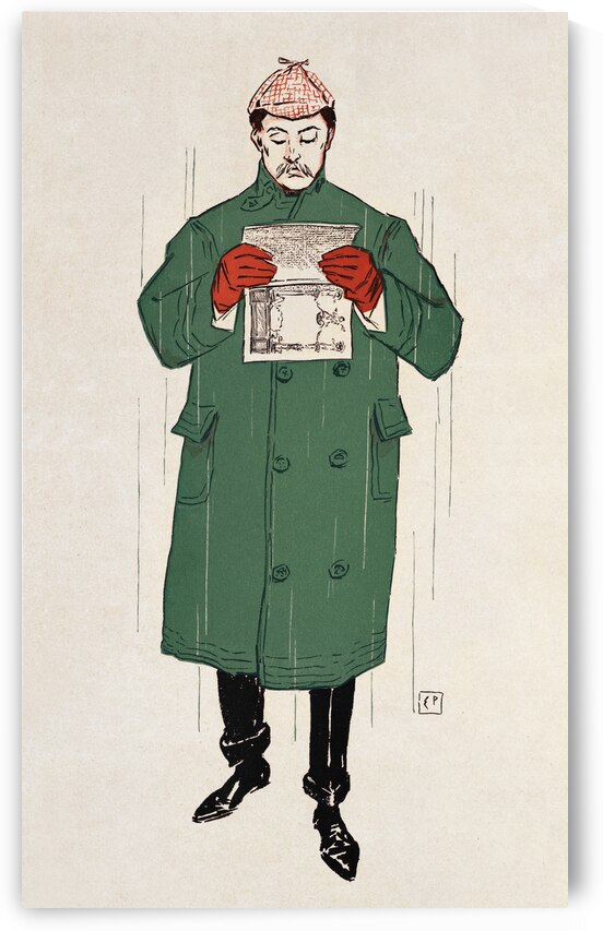 Man reading book 1893 by Edward Penfield by IStockHistory com