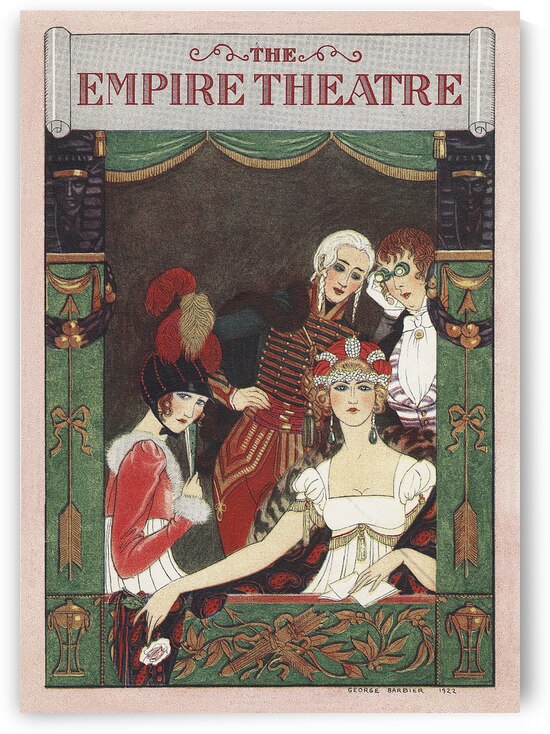 The Empire Theatre 1928 fashion illustration  by George Barbier. by IStockHistory com