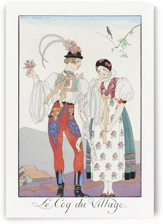 Le Coq du Village 1922 fashion illustration  by George Barbier.  by IStockHistory com