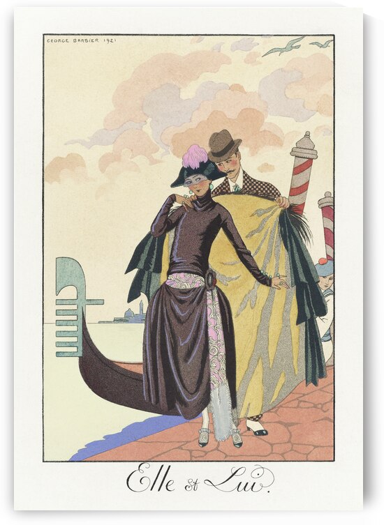 Elle et Lui 1922 fashion illustration  by George Barbier.  by IStockHistory com