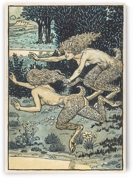 Les Petites Faunesses 1896 Illustration by Eugène Samuel Grasset by IStockHistory com