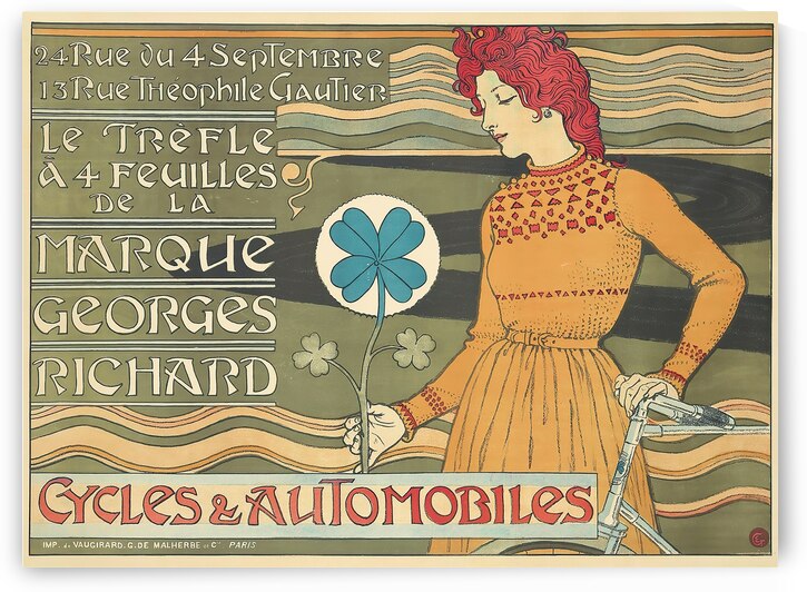 Marque Georges Richard Cycles & Automobiles 1899 Poster by Eugène Samuel Grasset by IStockHistory com