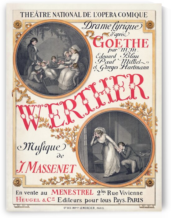 Poster for the première of Jules Massenet’s Werther 1893 Poster by Eugène Samuel Grasset by IStockHistory com