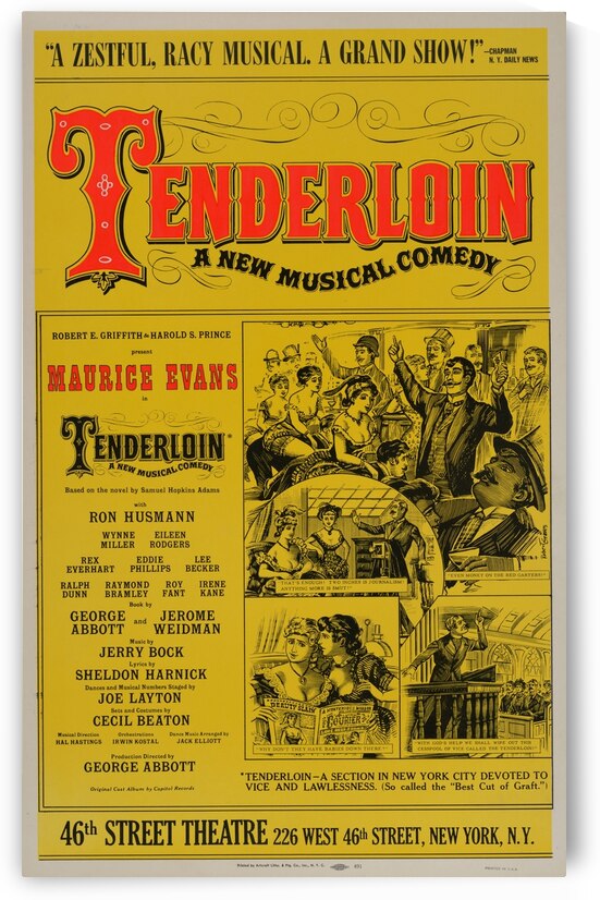 Tenderloin a new musical comedy 1961 Artcraft Lithograph Poster 1905–1970 by IStockHistory com