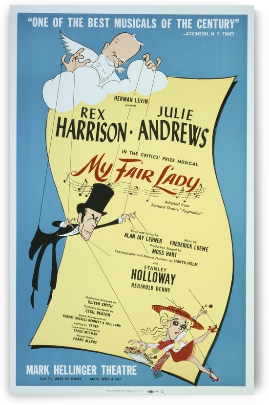 My fair lady 1956 Al Hirschfeld American 1903-2003 Artcraft Lithograph Poster by IStockHistory com