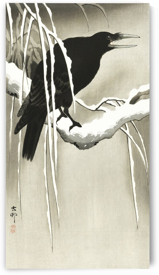 Monkey in cockatoo 1900 - 1930 by Ohara Koson 1877-1945. by IStockHistory com