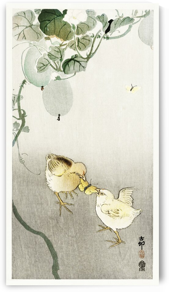 Birds in rain 1900 - 1936 by Ohara Koson1877-1945. by IStockHistory com