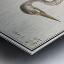 Blue heron in vintage style Metal print