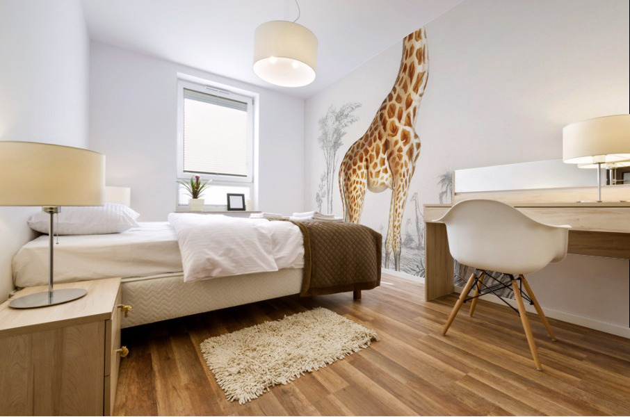 Vintage giraffe poster Mural print