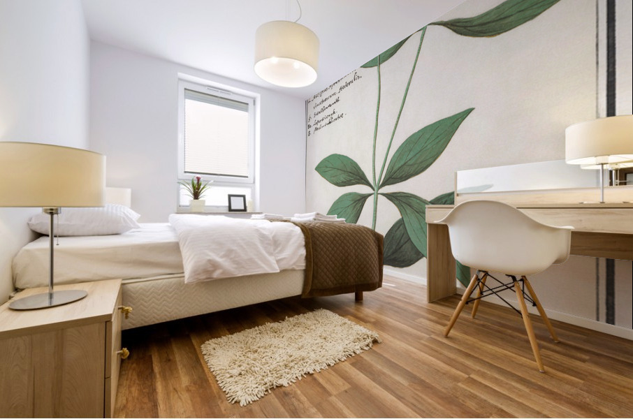 Silk plant in vintage style Mural print