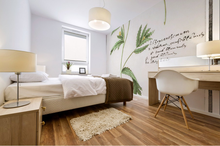 Chrysanths in vintage style Mural print