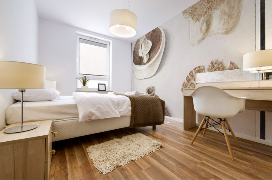 Mushrooms in vintage style Mural print