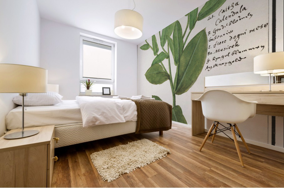 Barn owl in vintage style Mural print