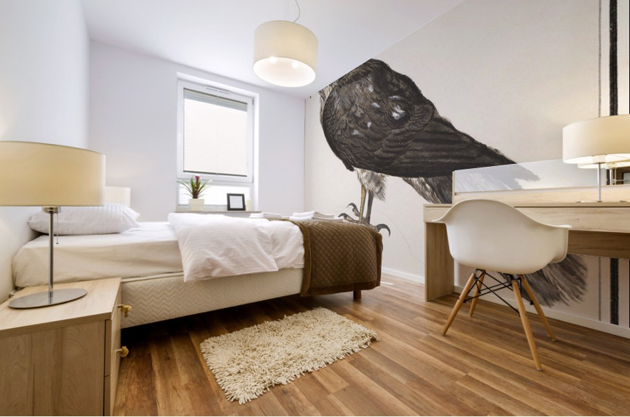 Sparrowhawk in vintage style Mural print