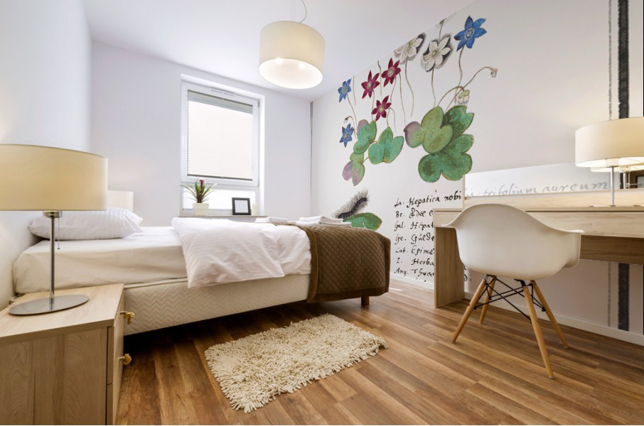 Liverleaf in vintage style Mural print