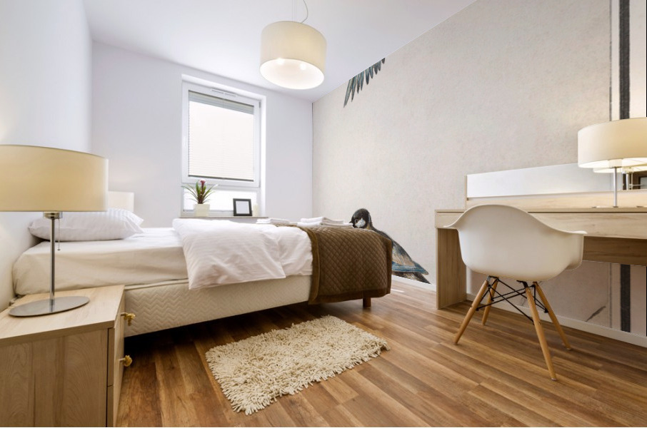 Passerines in vintage style Mural print