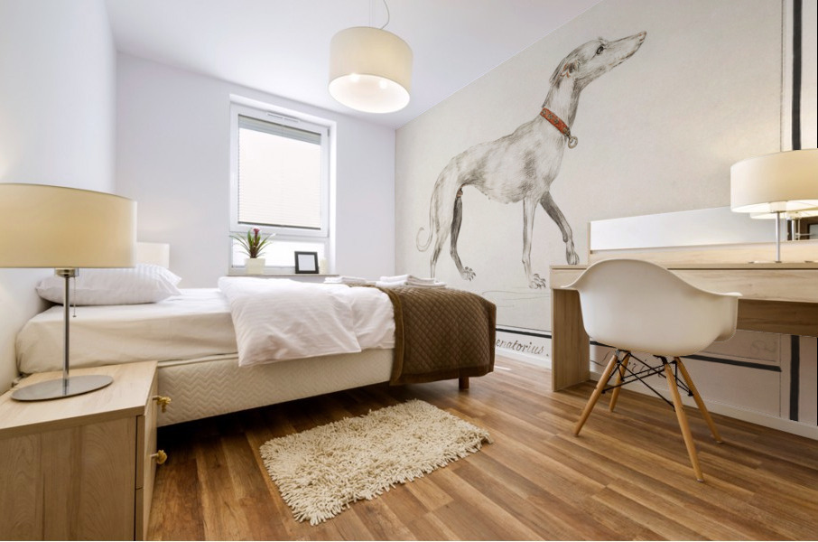 Greyhound in vintage style Mural print
