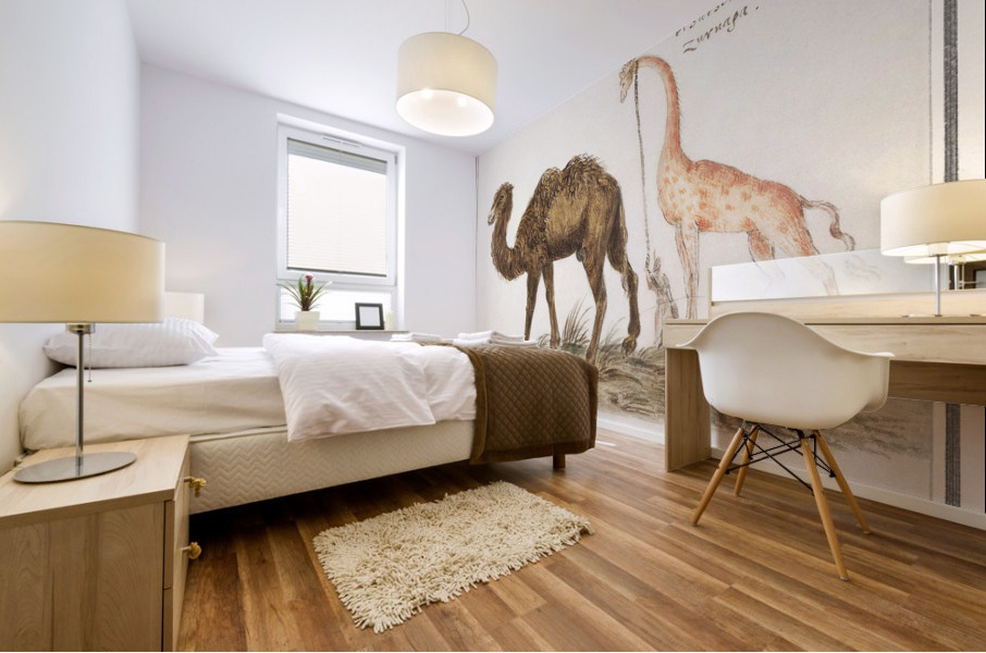 Anemone flower in vintage style Mural print