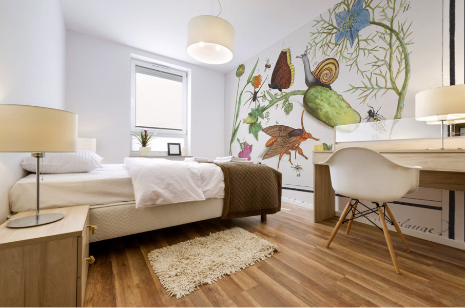 Nature ensemble in vintage style Mural print