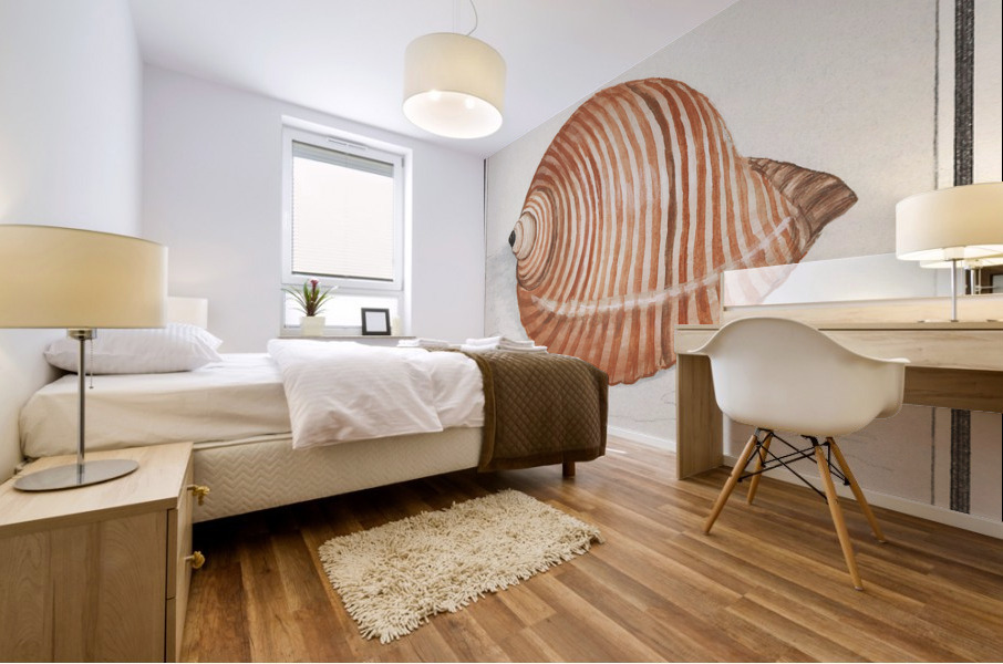 Sea shell in vintage style Mural print