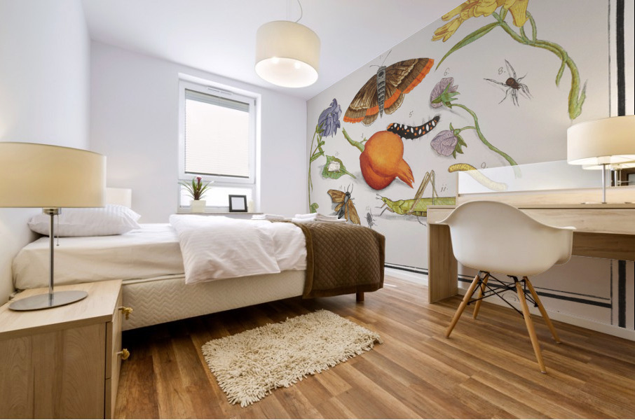 Nature ensemble in vintage style Mural print