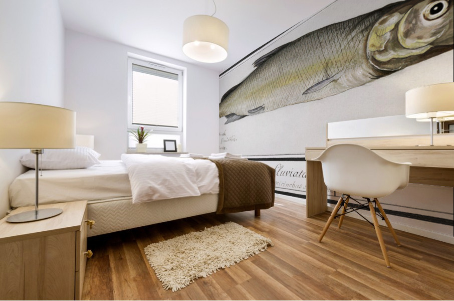 Houting in vintage style Mural print