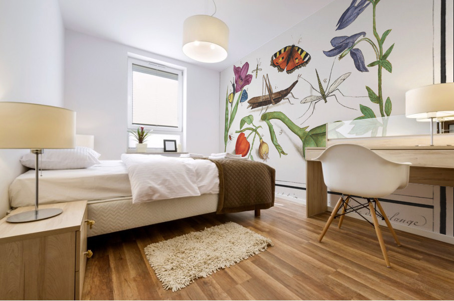 Nature ensemble in vintage style Mural print