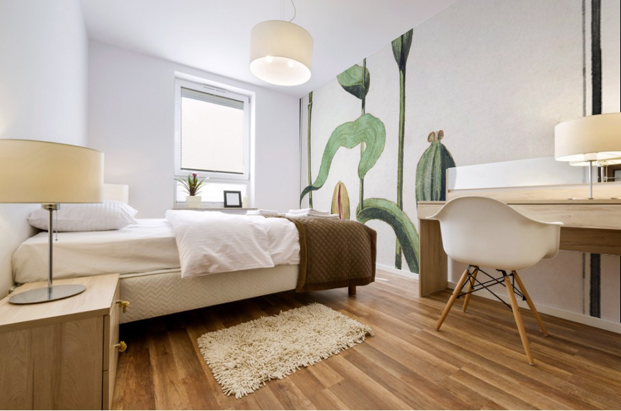 Tulip in vintage style Mural print