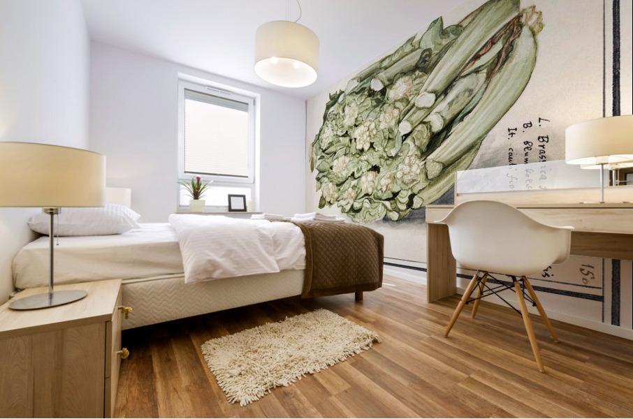 Cauliflower in vintage style Mural print