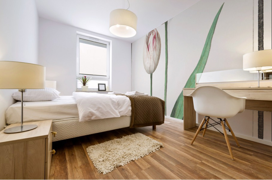 Tulip in vintage style Mural print