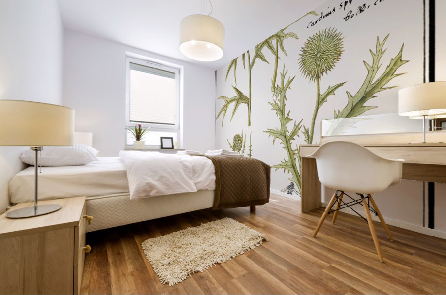 Thistle and artichoke Mural print
