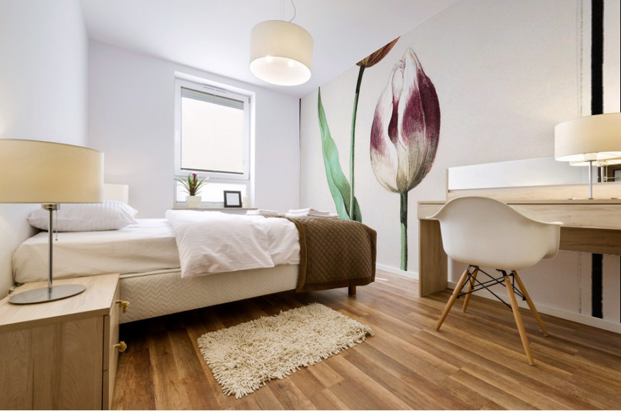 Tulip in vintage style Mural print